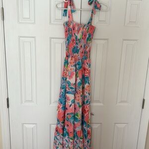 SundayUp floral smocked maxi dress